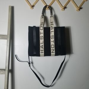 HALSTON BLACK AND CREAM PURSE